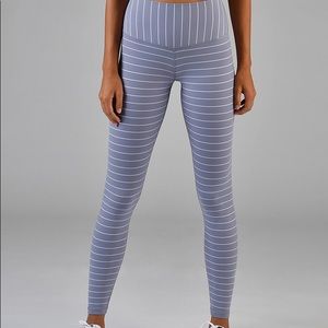 Legging with the ultra-flattering pinstripe.